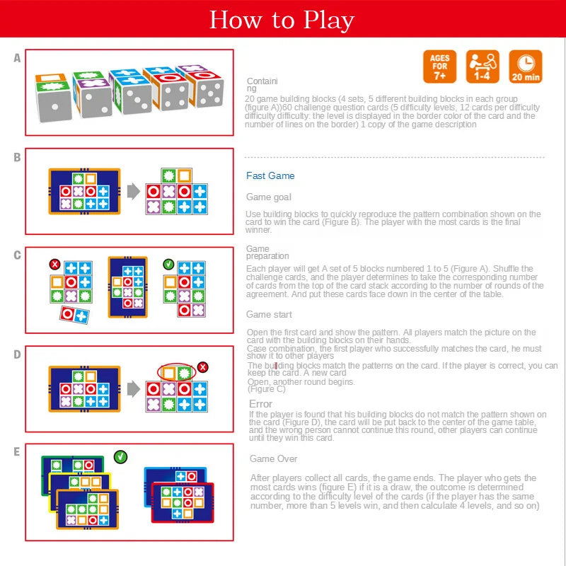 Kids Space Logical Thinking Board Game Matching Puzzle Party Memory Games for Children Interactive Learning Educational Toys