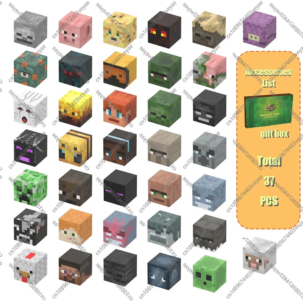 Magnetic Building Blocks Mine World Magnet Cube Set for Boy Girl Kid Age 3+ DIY Model Children Stem STEM Sensory Toy Gift