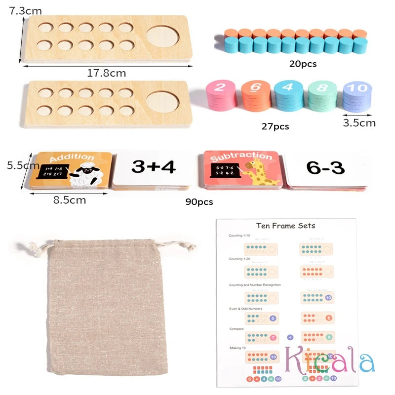 Kids Math Arithmetic Wooden Digital Decomposition Arithmetic Montessori Games Baby Early Learning Education Toys