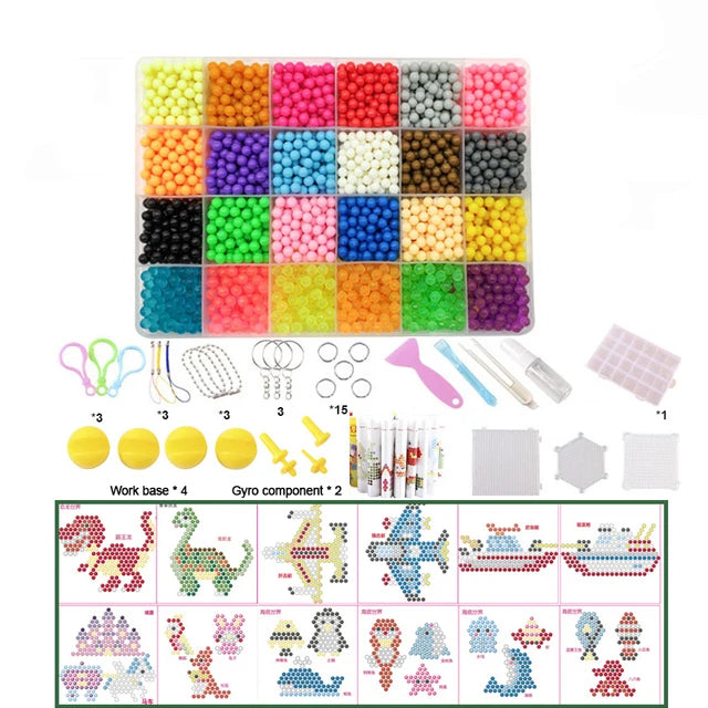 5mm Montessori Diy Beads Games For Boy Kids Toys Girls Children Gifts Magic Water Bead Dinosaur Puzzles Set 3-5-8-10 Years Old