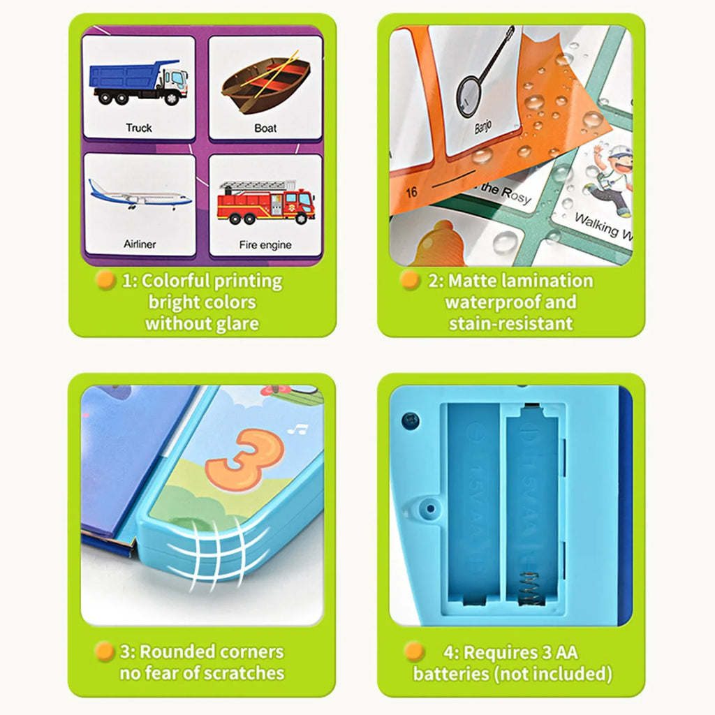 Children Electronic Book English Early Educational Action Finger Reading With Sound Portable Audio Book For2-6 Kids