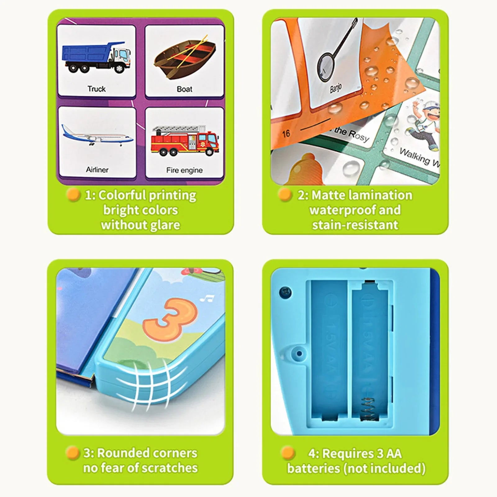 Children Electronic Book English Early Educational Action Finger Reading With Sound Portable Audio Book For2-6 Kids