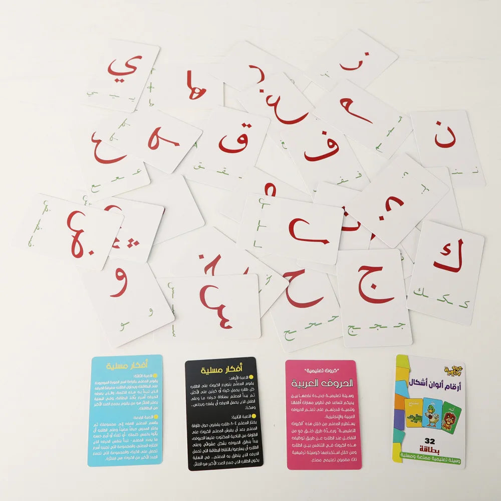 Arabic Learning Flash Cards for Kids - Early Childhood Education, Language Alphabet Cards, Montessori Teaching Tool for Toddlers