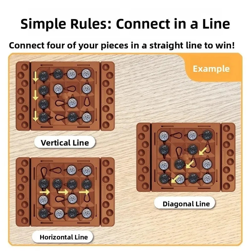 Interactive Touch Flip Black White Chess Parent-Child Interactive Intelligent Tabletop Board Games Montessori Track Chess Games