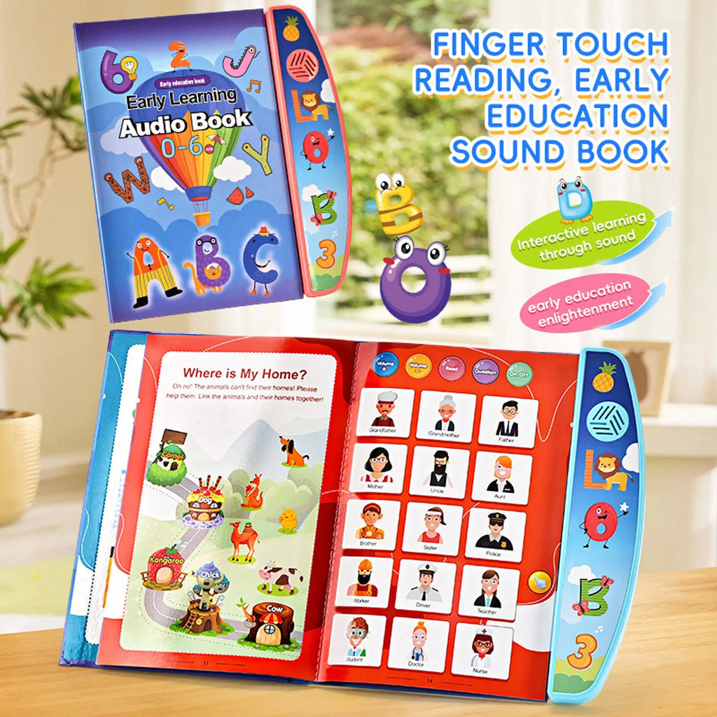 Children Electronic Book English Early Educational Action Finger Reading With Sound Portable Audio Book For2-6 Kids