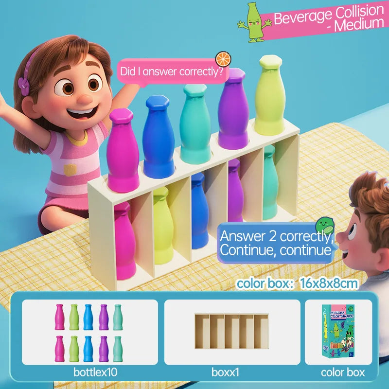 Children's Fun Beverages Color Match Early Childhood Guessing Fun Memory Training Interactive Board Game Puzzle Toy Gift