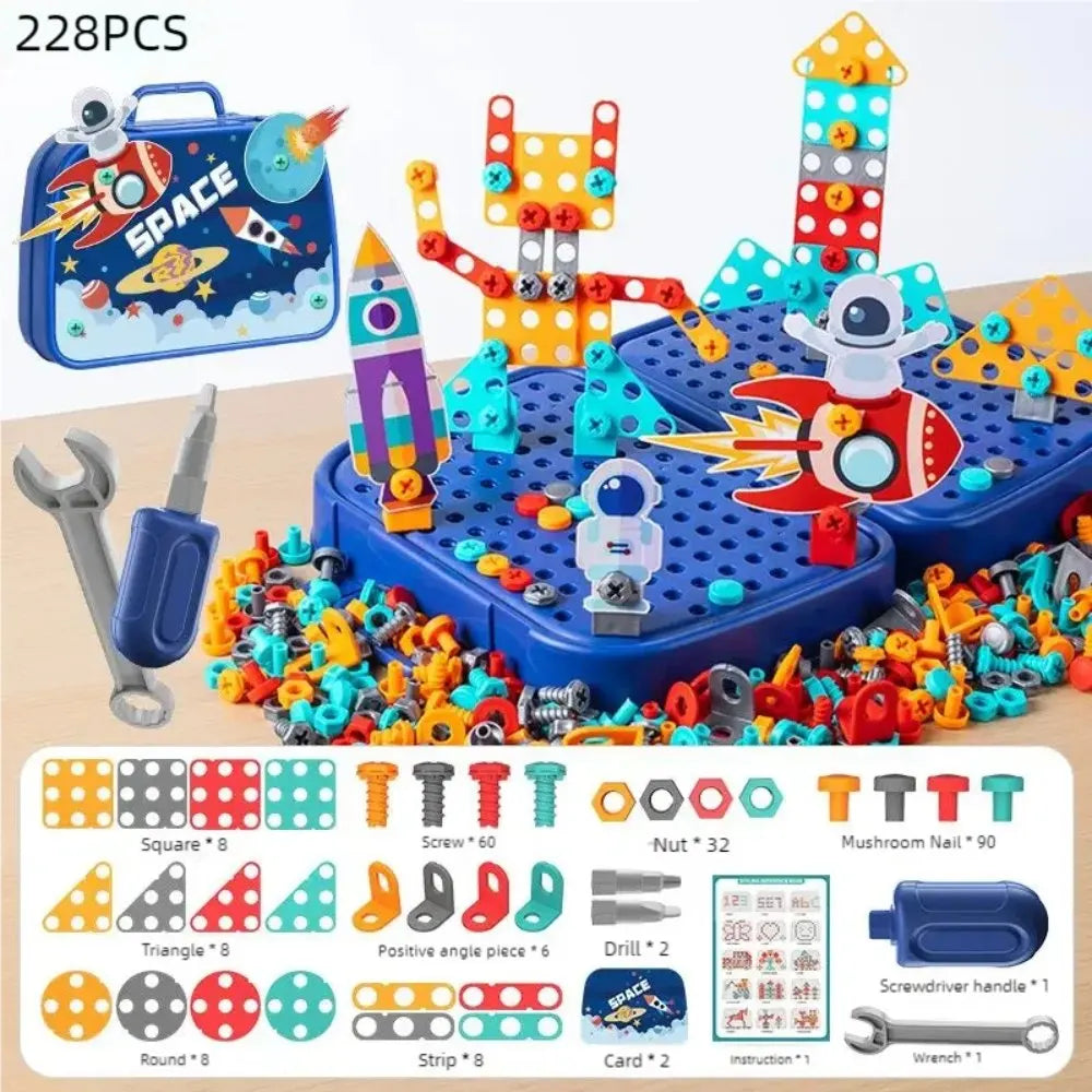 STEM Toys for Kids Design & Drill Toy Construction Games Creative Building Kits Kid Tool Set Educational Toys for Boys & Girls