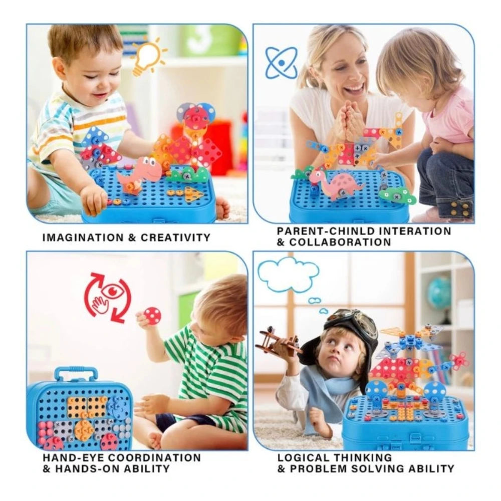 STEM Toys for Kids Design & Drill Toy Construction Games Creative Building Kits Kid Tool Set Educational Toys for Boys & Girls