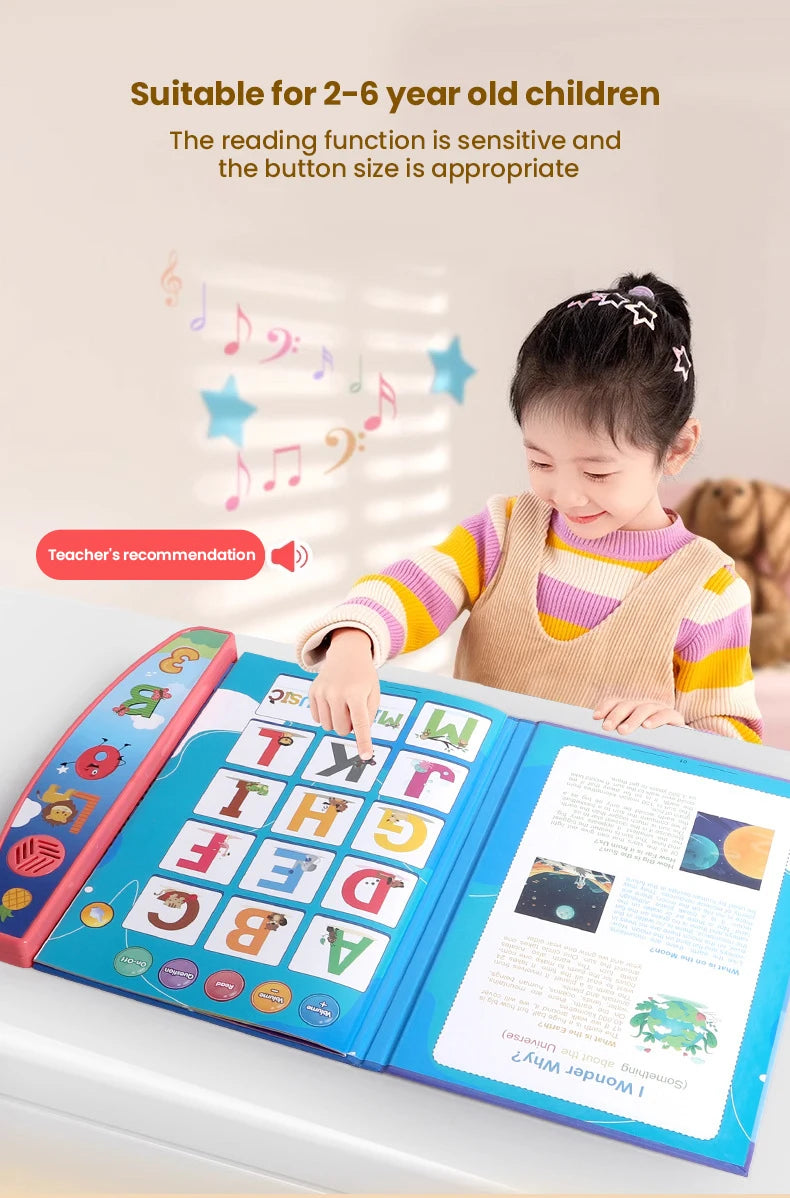 Children Electronic Book English Early Educational Action Finger Reading With Sound Portable Audio Book For2-6 Kids