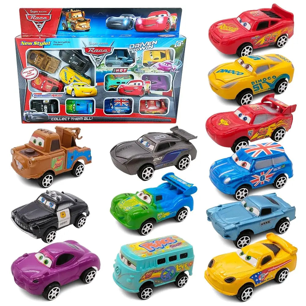 New Mini Cars Disney Pixar Cars 3 Rebound Car Model 12 PCS Lightning McQueen Jackson Storm Plastic Toys For Children Gift Boxes