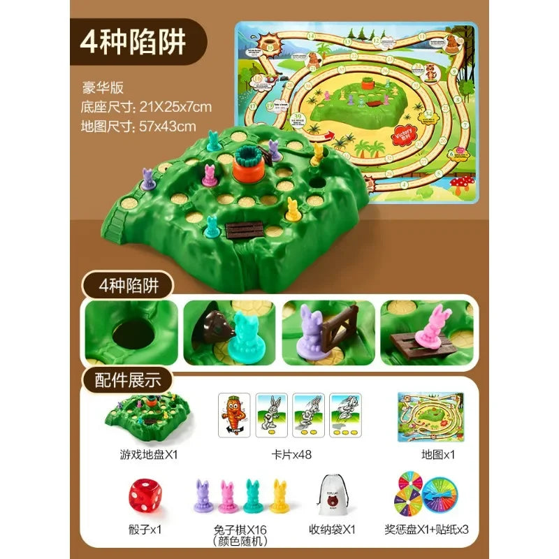 New Rabbit Trap Puzzle Toy Children's Dual Play Multiplayer Board Game Competition Parent Child Interactive Strategy Game