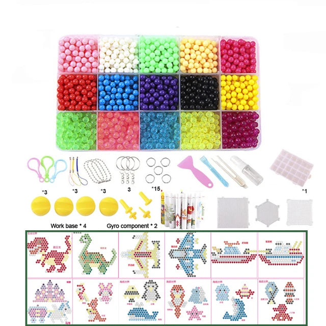 5mm Montessori Diy Beads Games For Boy Kids Toys Girls Children Gifts Magic Water Bead Dinosaur Puzzles Set 3-5-8-10 Years Old