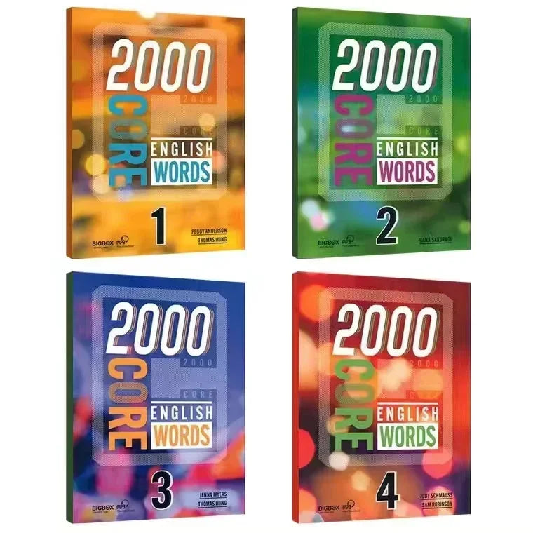 4 Books 1000/2000 Core English Words Primary School Common English Vocabulary Dictionary Book For Kids 5-12 Years Old