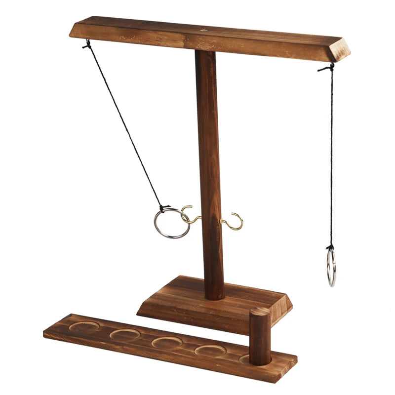 Ring Toss Games for Kids Adults Home Party Drinking Games Fast-paced Handheld Wooden Board Games Shot Ladder Bundle Outdoor Bars