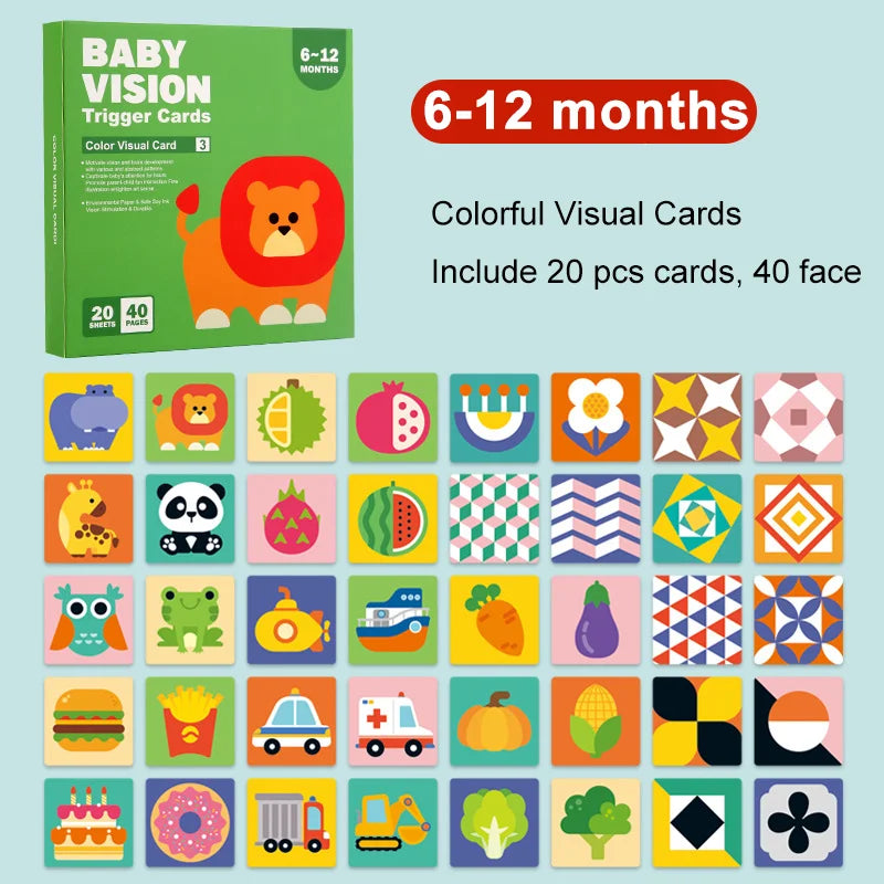 Baby Montessori Toys Black White Flash Cards High Contrast Visual Stimulation Colour Cards Early Education Toys For Nerborns