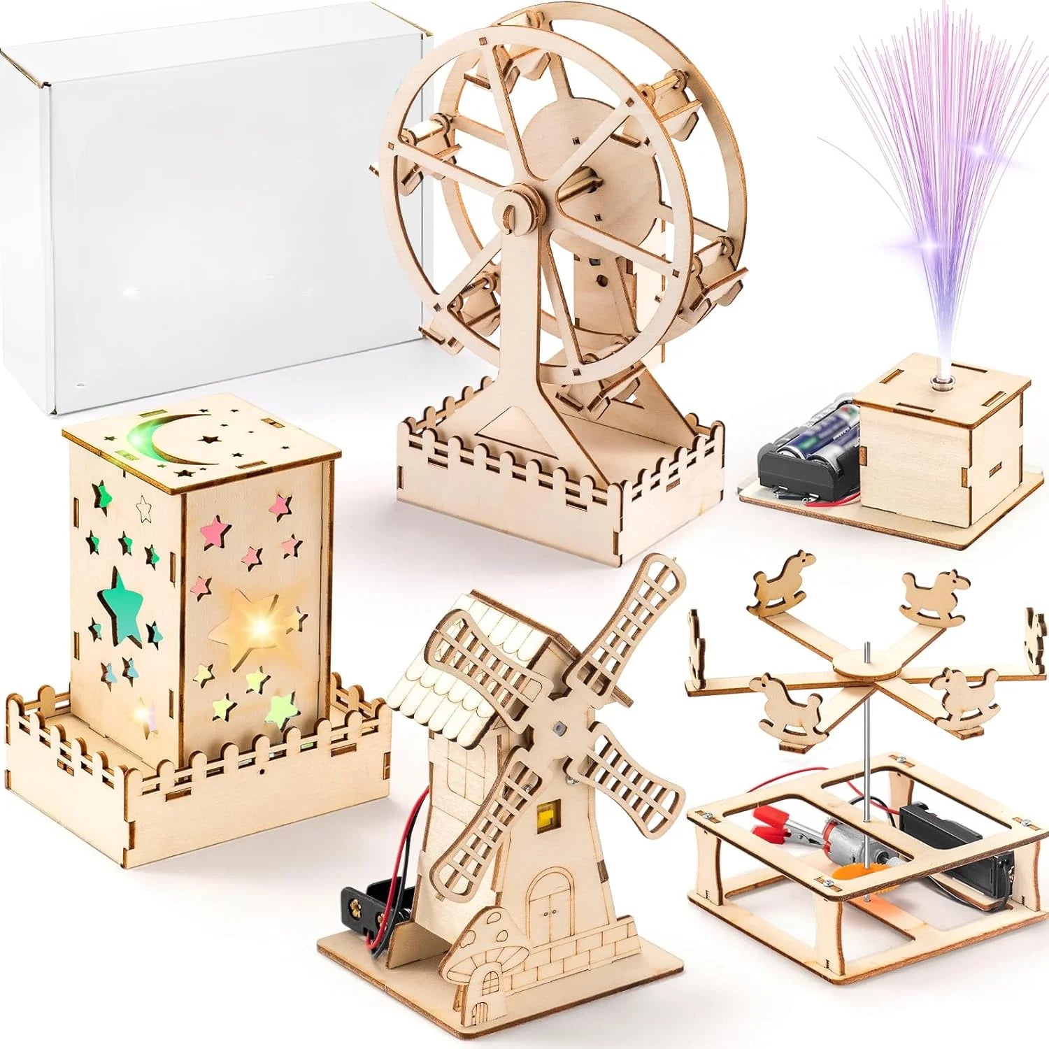 Wood Craft Kit STEM Kits DIY Science Building Projects 3D Wooden Puzzles Assembly Model Set Educational Toys for Boys & Girls