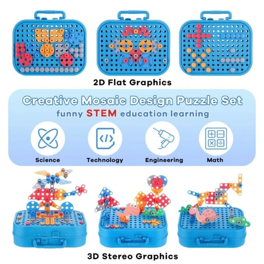STEM Toys for Kids Design & Drill Toy Construction Games Creative Building Kits Kid Tool Set Educational Toys for Boys & Girls