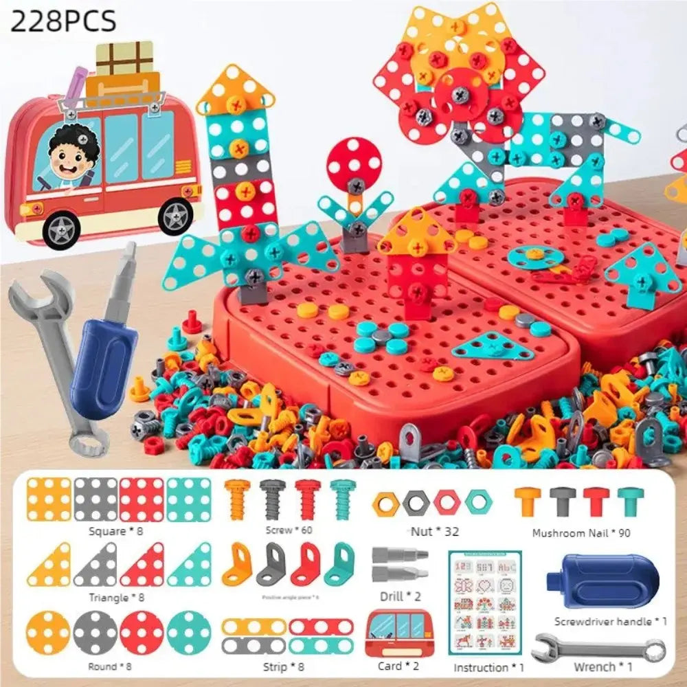STEM Toys for Kids Design & Drill Toy Construction Games Creative Building Kits Kid Tool Set Educational Toys for Boys & Girls