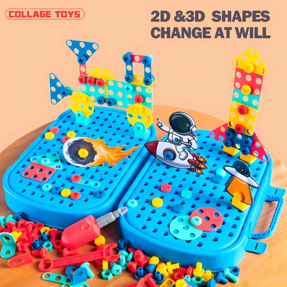 STEM Toys for Kids Design & Drill Toy Construction Games Creative Building Kits Kid Tool Set Educational Toys for Boys & Girls
