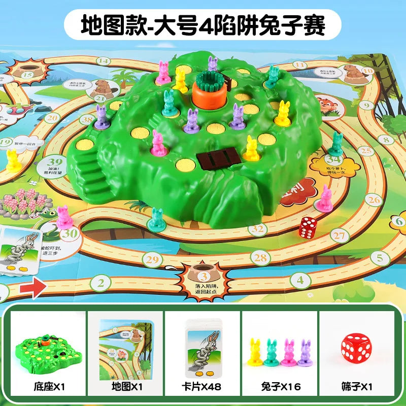 New Rabbit Trap Puzzle Toy Children's Dual Play Multiplayer Board Game Competition Parent Child Interactive Strategy Game