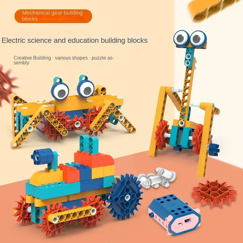 116pcs electric gear science education building blocks mechanical educational toy particle assembly set assembly