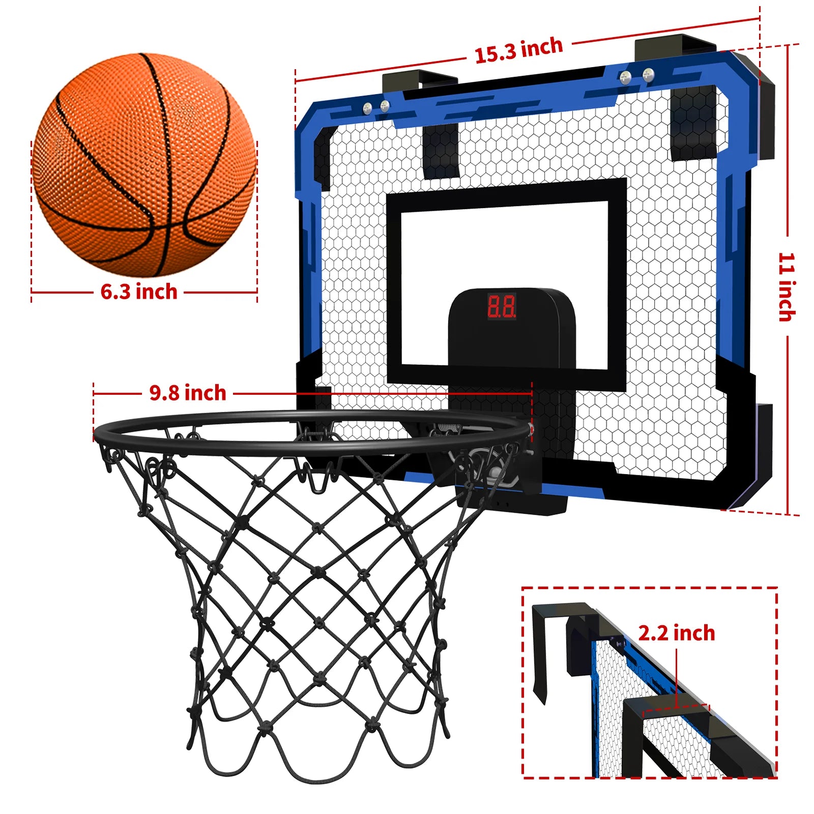 Kids Sports Toys Basketball Balls Toys for Boys Girls 3+ Years Old Wall Type Foldable Basketball Hoop Throw Outdoor Indoor Games