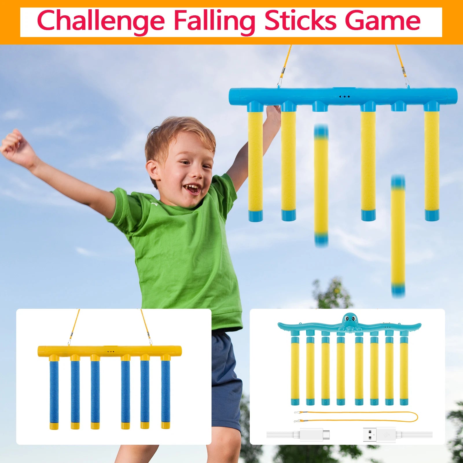 Challenge Falling Sticks Game Kids Stick Catching Toy Training Reaction Ability Hand Eye Parent-Child Interactive Sport Games
