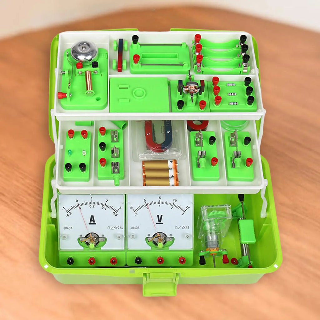 Portable Science Lab Education Kit Electricity Experiment Set Building Circuits Electricity Discovery Toy for Kids Senior