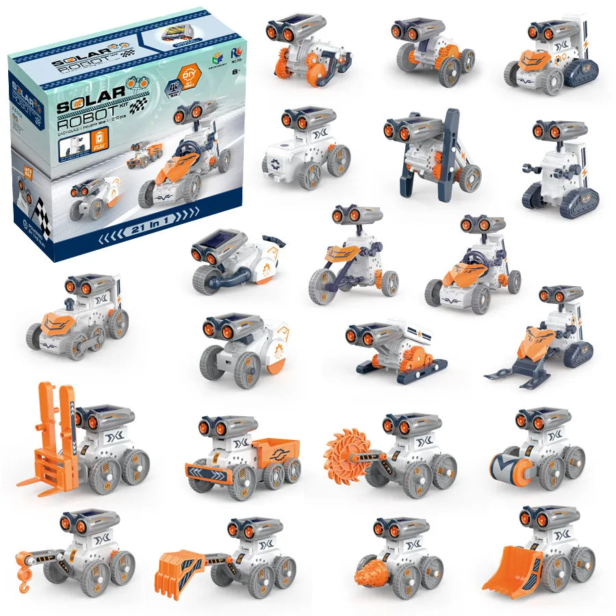 12 IN 1 STEM Solar Robot Kit Toy Boy Girl DIY Building Science Experiment Kids Building Electric Solar Robots Toys Birthday Gift
