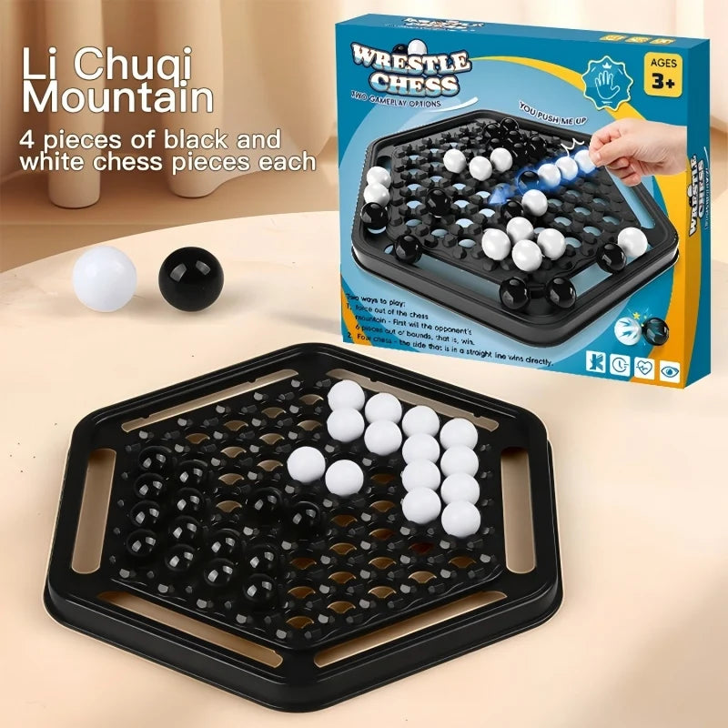 Push hard Chess Set - Family Interactive Logic Game Children's Strategy Train Black White Board Game for Parent-Child Engagement