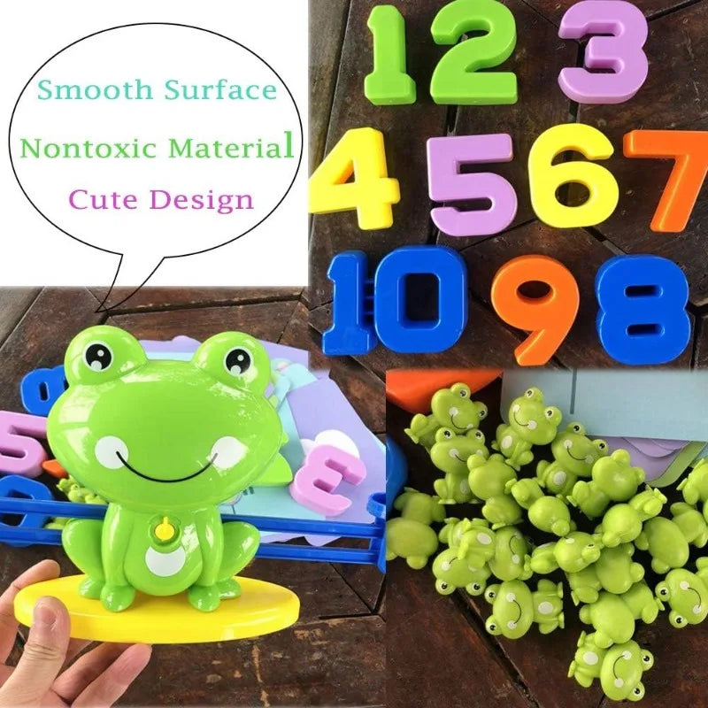 Balance Math Game for Kids, STEM Montessori Counting Toys with Frog Card, Learning Balance Skill Preschool Math Games for Kids