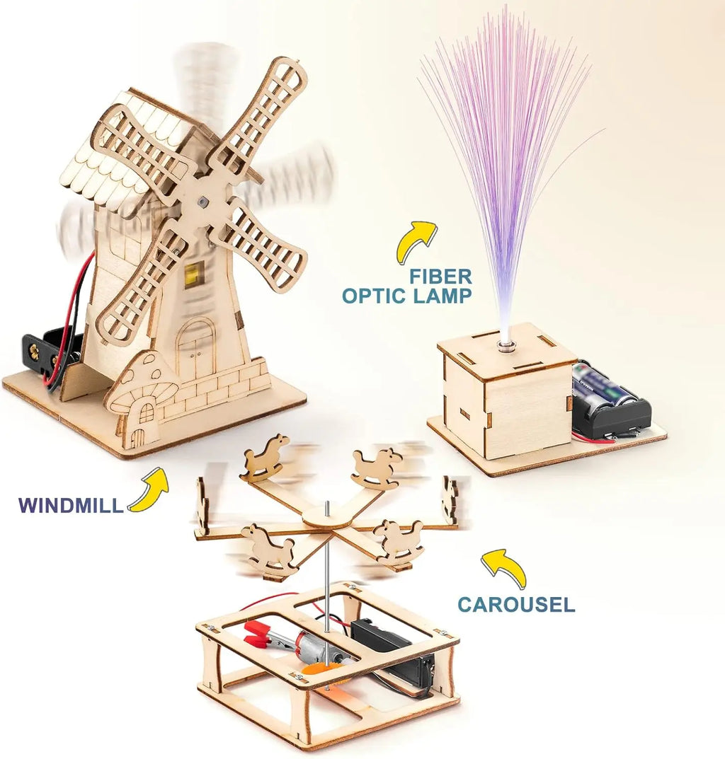 Wood Craft Kit STEM Kits DIY Science Building Projects 3D Wooden Puzzles Assembly Model Set Educational Toys for Boys & Girls