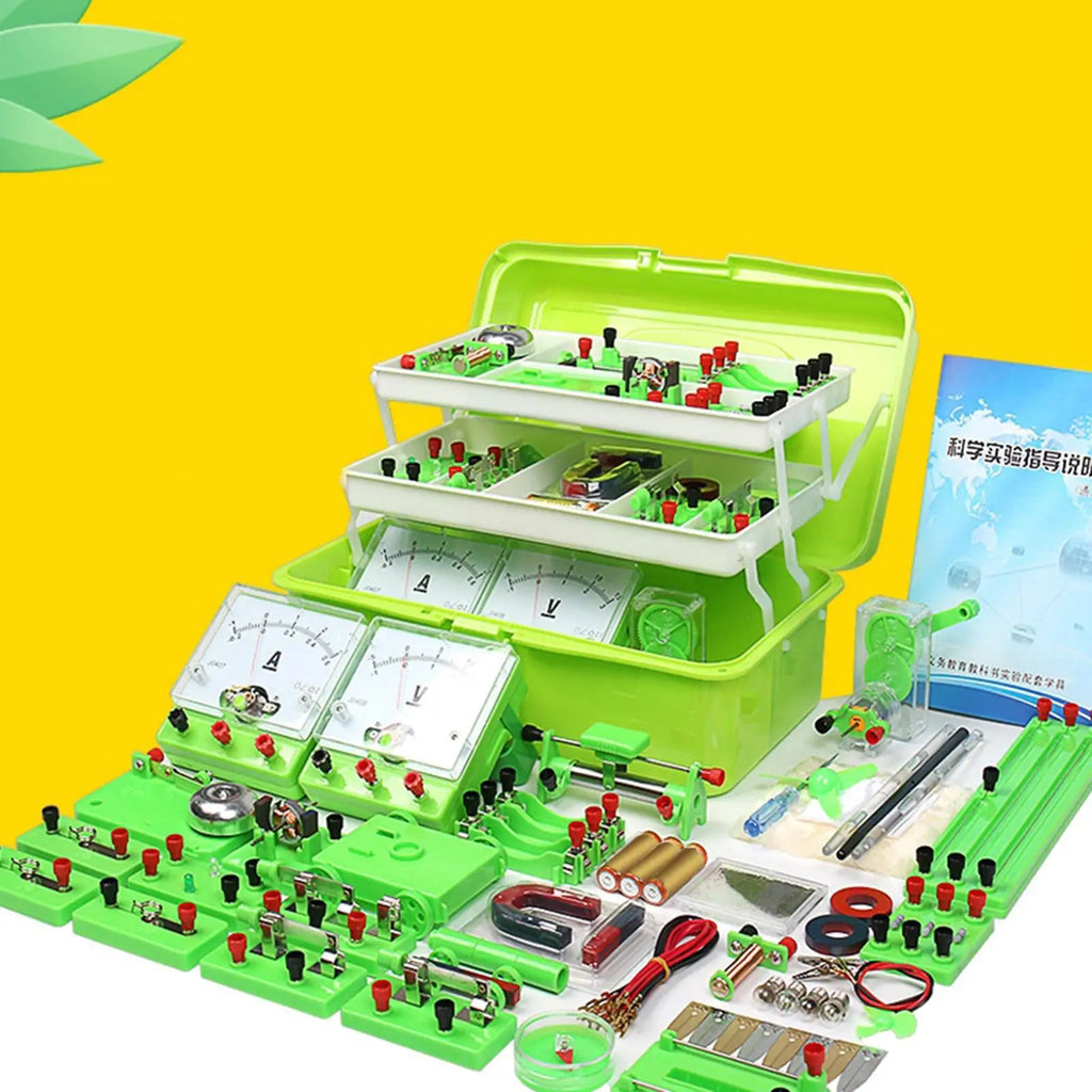 Portable Science Lab Education Kit Electricity Experiment Set Building Circuits Electricity Discovery Toy for Kids Senior