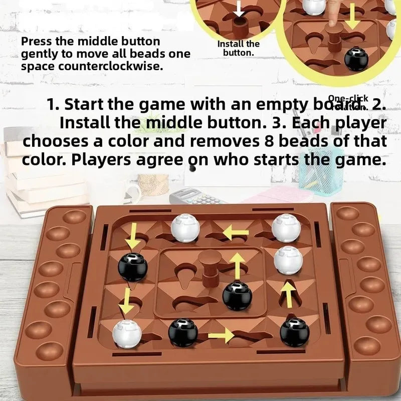 Interactive Touch Flip Black White Chess Parent-Child Interactive Intelligent Tabletop Board Games Montessori Track Chess Games