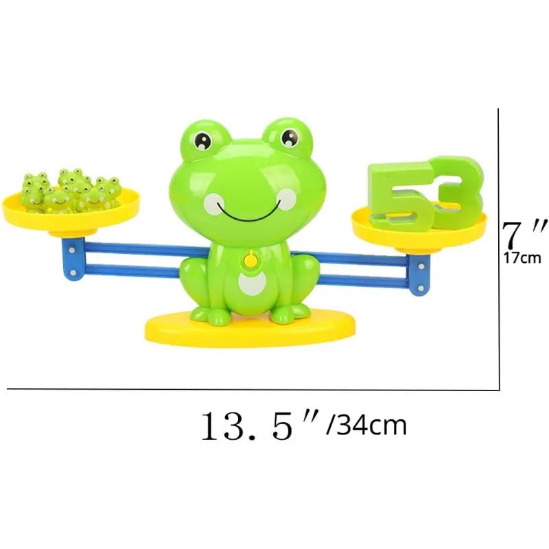 Balance Math Game for Kids, STEM Montessori Counting Toys with Frog Card, Learning Balance Skill Preschool Math Games for Kids