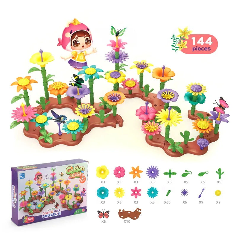 New Grow Their Imagination with STEM Educational Flower Garden Building Toy - Perfect Gift for 3-7 Year Old Boys & Girls!
