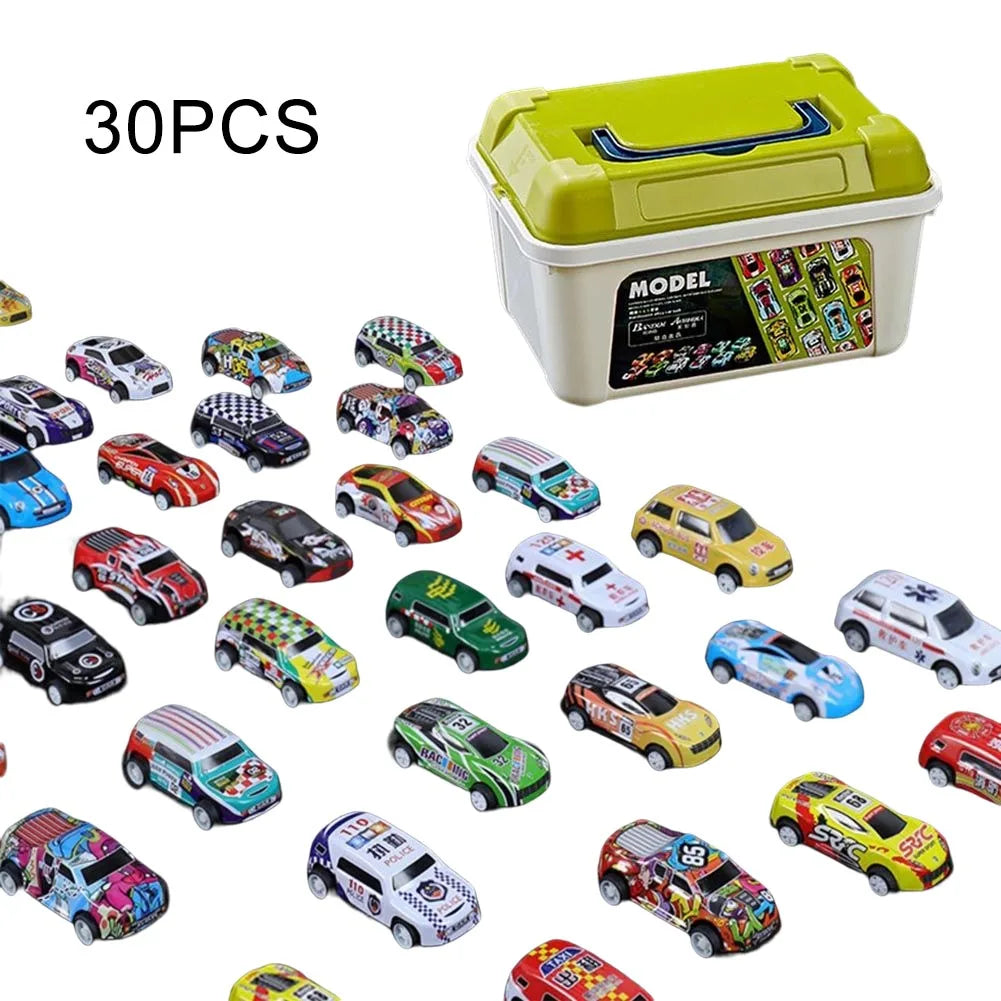 20-50Pcs/set Mini Car Set Inertia Pull Back Cars for Boys Plastic Vehicle Model Collection Toys Birthday Gift for Kids Toddler