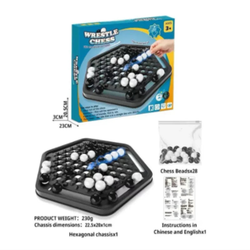 Push hard Chess Set - Family Interactive Logic Game Children's Strategy Train Black White Board Game for Parent-Child Engagement
