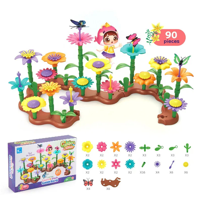 New Grow Their Imagination with STEM Educational Flower Garden Building Toy - Perfect Gift for 3-7 Year Old Boys & Girls!