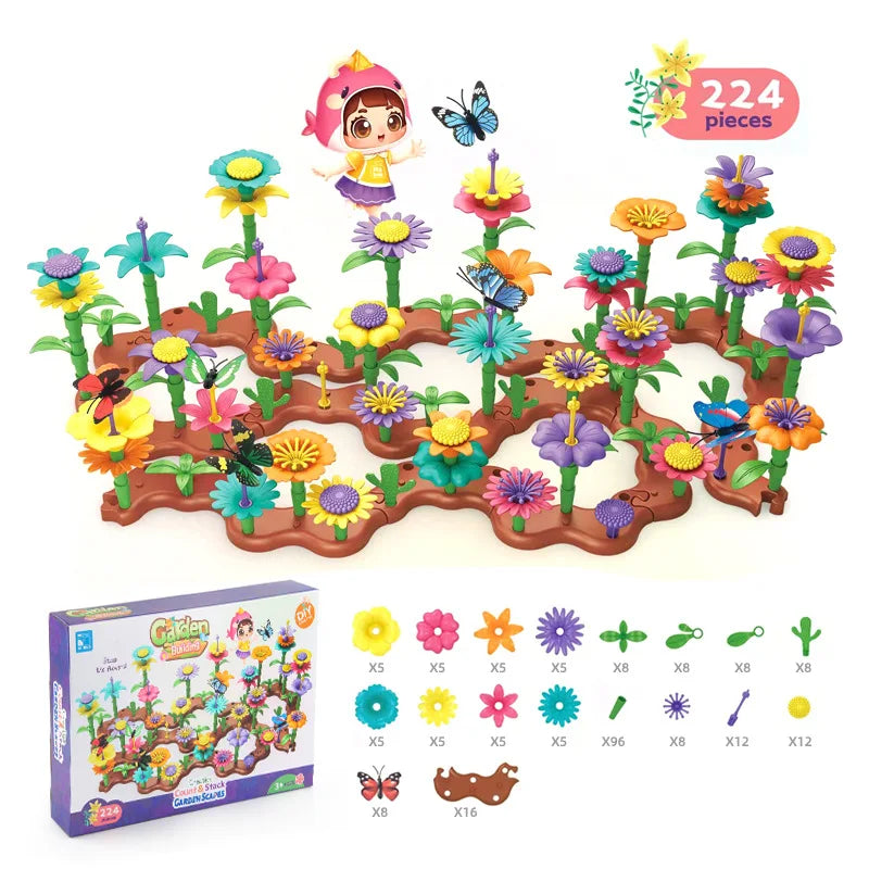 New Grow Their Imagination with STEM Educational Flower Garden Building Toy - Perfect Gift for 3-7 Year Old Boys & Girls!
