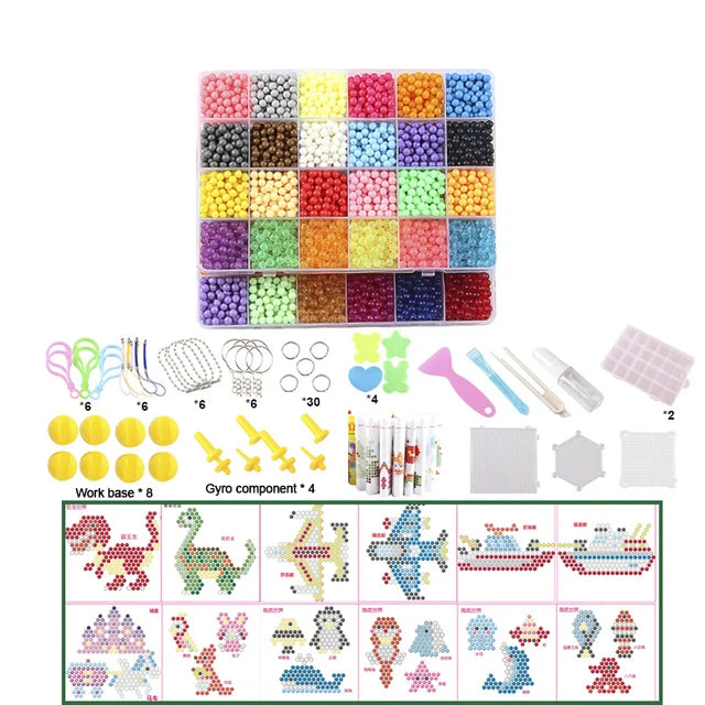 5mm Montessori Diy Beads Games For Boy Kids Toys Girls Children Gifts Magic Water Bead Dinosaur Puzzles Set 3-5-8-10 Years Old